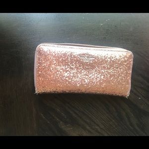 Kate Spade Glitter Bug Lacey Wallet Rose Gold